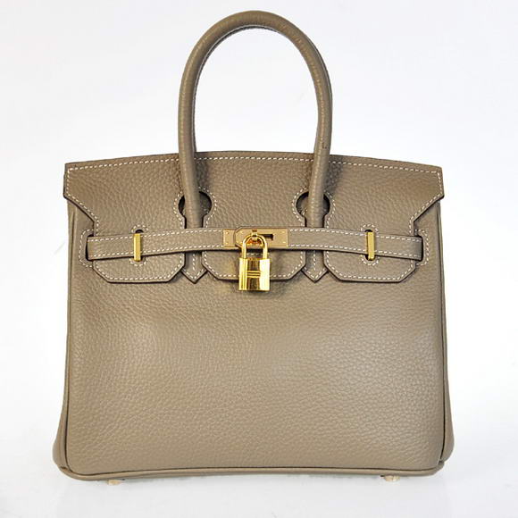 Super A Replica Replica Hermes Birkin 25CM Tote Bags Togo Leather Dark Grey Godlen 60799 - Click Image to Close